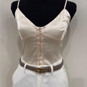 Zara Beige Satin Camisole Top